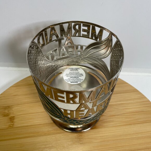 Bath & Body Works Mermaid At Heart Silver Metal 3 Wick Candle Holder Pedestal - Picture 5 of 7
